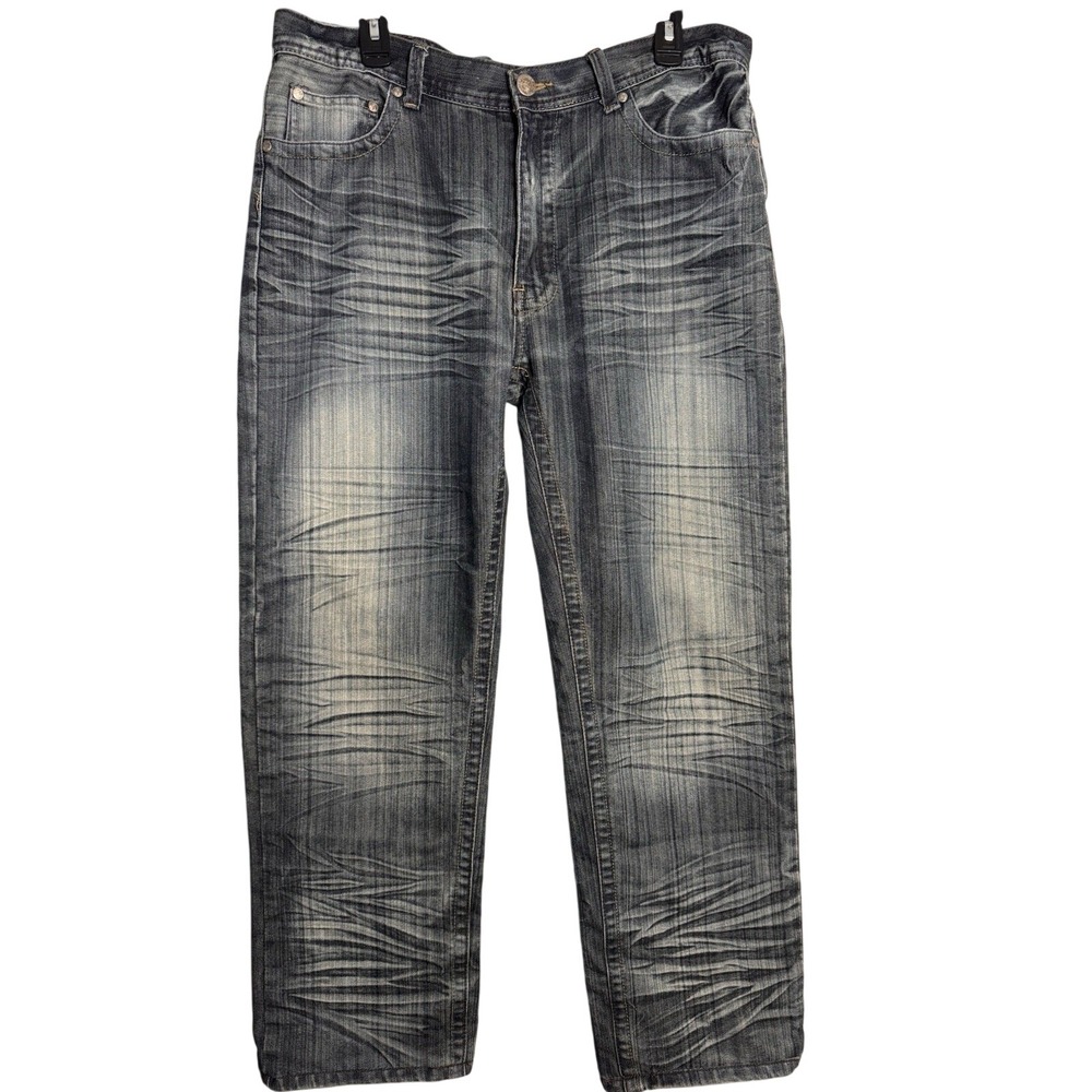 Antik Denim‎ Jeans Mens 36 Blue Distressed Embroidered Pocket Designer Denim